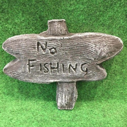 No Fishing Sign Concrete Garden Ornament