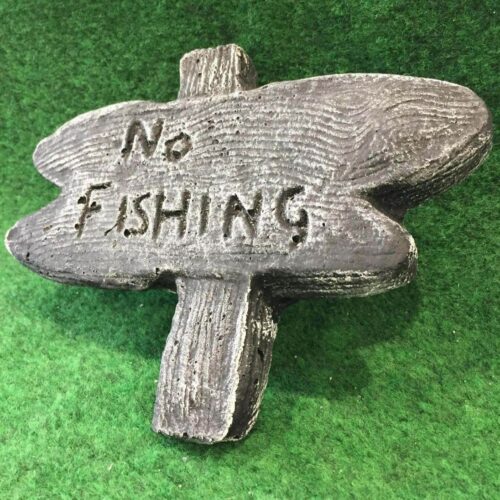 No Fishing Sign Concrete Garden Ornament