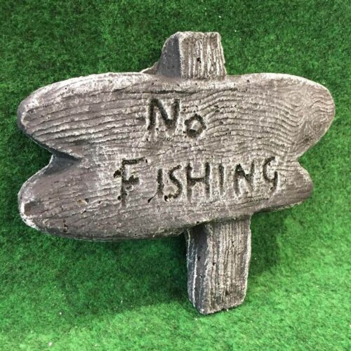 No Fishing Sign Concrete Garden Ornament